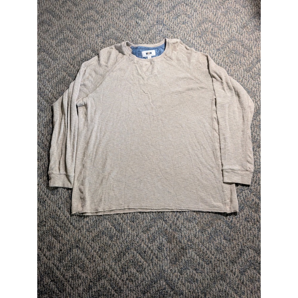Joseph Abboud Mens 2XLT Tan Waffle Knit Thermal Long Sleeve Shirt Cotton Raglan